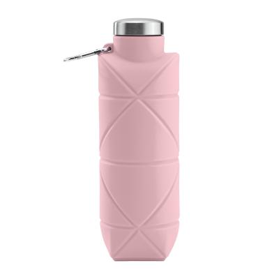 AYDENİZ PEMBE 700 ML KATLANABİLİR SİLİKON MATARA